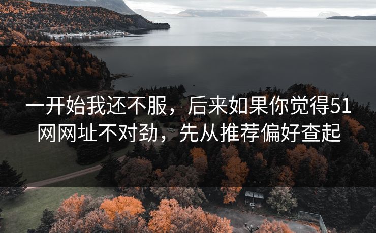 一开始我还不服,后来如果你觉得51网网址不对劲,先从推荐偏好查起 一开始我还不服,后来如果你觉得51网网址不对劲,先从推荐偏好查起