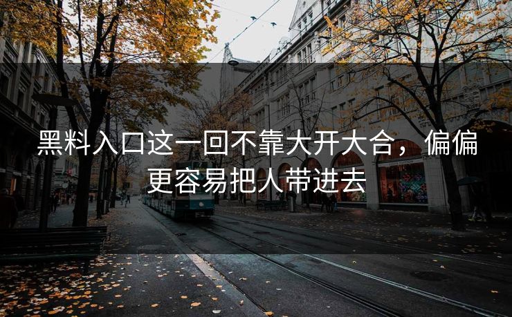 黑料入口这一回不靠大开大合，偏偏更容易把人带进去